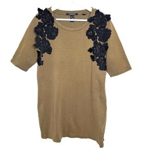 Scotch & Soda Olive Green Black Lace Dress Size M